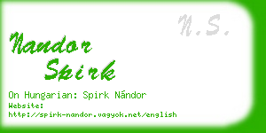 nandor spirk business card